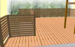 ウッドデッキのプラン第５案　室内からのイメージ図