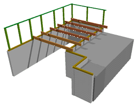 ウッドデッキの作り方梁の設置